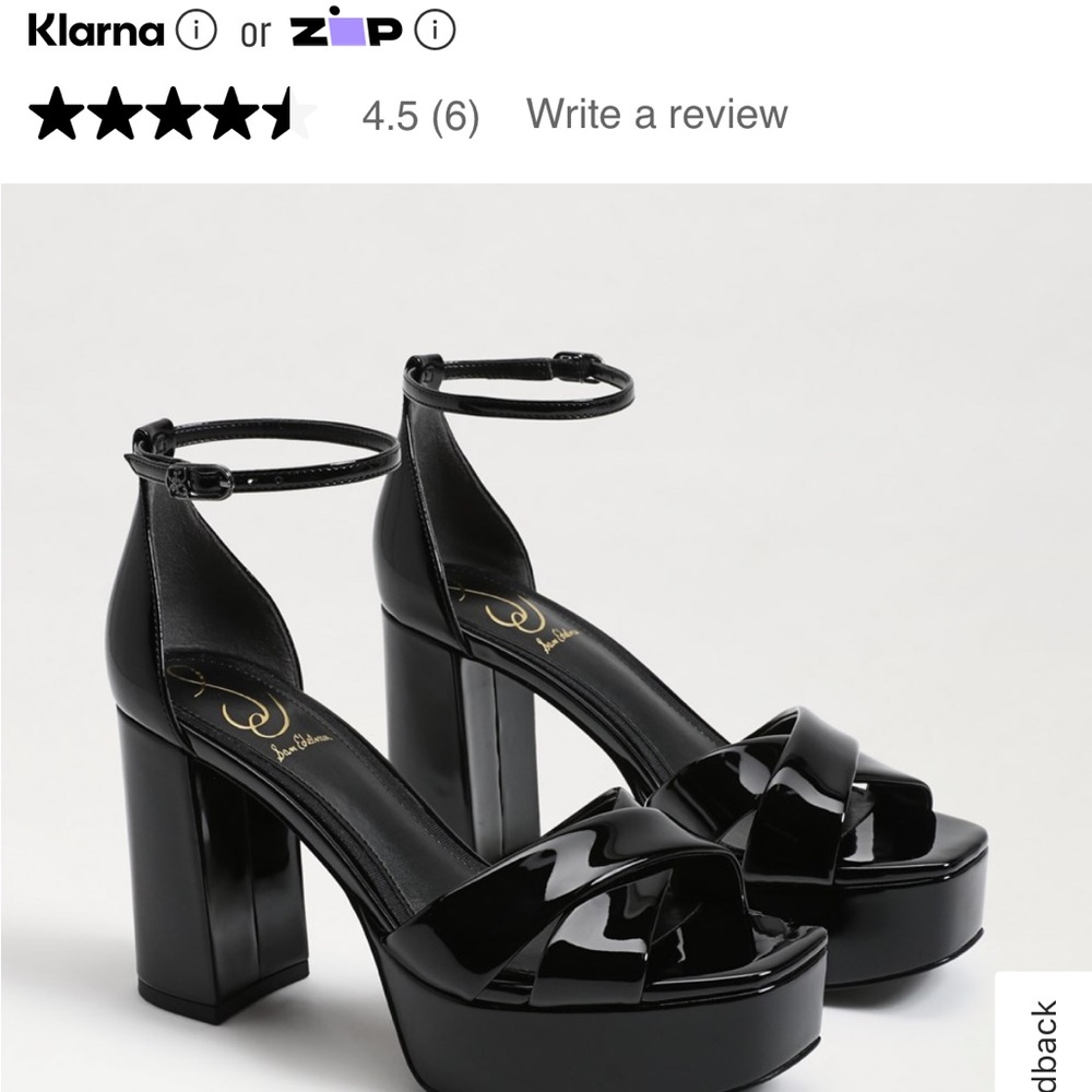 Sam Edelman Jillian Black Patent Heels - Size 8.5